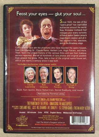 2013 Legends of Film and Fantasy PHANTOM OF THE OPERA Movies Documentary on DVD 2