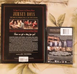 JERSEY BOYS - FRANKIE VALLI & THE FOUR 4 SEASONS HARDCOVER BOOK 175 PAGES,  DVD 2