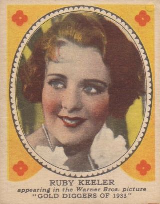 Ruby Keeler - Hamilton Chewing Gum " Hollywood Picture Star " 1935 Gum Card