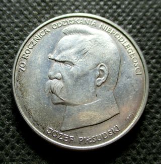 Big Silver Coin Of Poland 50,  000 Zlotych 1988 Jozef Pilsudski Ag