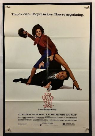 Just Tell Me What You Want Movie Poster (veryfine, ) One Sheet 1981 435
