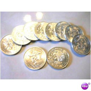 . 720 Silver 1968 Mexico 25 Pesos Summer Olympics Libertad Coin,  Set 1 Of 5