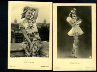 Vintage Lilian Harvey Two (2) German Ross Postcards 1930 