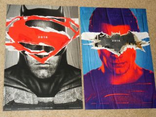 Batman V Superman: Dawn Of Justice Set Of 2 Imax 13.  5x20 Promo Movie Posters