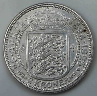 Denmark 2 Kroner 1923 Christian X (silver Wedding) Silver [1480