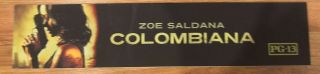 Columbiana - Zoe Saldana - Movie Theater Poster Mylar - Lg 5x25