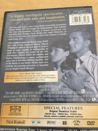 DVD Cast A Giant Shadow Kirk Douglas/John Wayne/Senta Berger/Yul Brynner 2