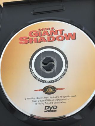 DVD Cast A Giant Shadow Kirk Douglas/John Wayne/Senta Berger/Yul Brynner 3