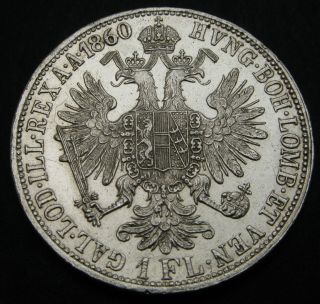 Austria 1 Florin 1860 A - Silver - Franz Joseph I.  - Xf - 3063