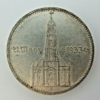 GERMANY (Third Reich) 1934E 5 Reichsmark 90 Silver Potsdam Nazi Rule 1933 M3238 2