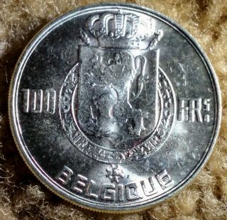BELGIUM 1954 100 FRANCS UNC 4 KINGS COMMEMORATIVE SILVER WORLD COIN 2
