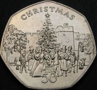 Isle Of Man 50 Pence 1982 Ab - Christmas - Aunc - 2964 ¤