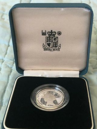 1988 United Kingdom Uk Proof Silver One Pound Coin In Case W/coa