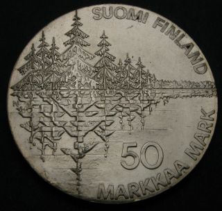 Finland 50 Markkaa 1985 Pn - Silver - The Kalevala - Aunc - 2226