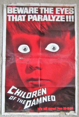 Children Of The Damned 1964 1sht Movie Poster Fld Poor