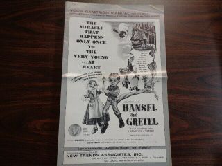 Hansel And Gretel 1954 Movie Pressbook Stop Motion Animation Vf Fantasy