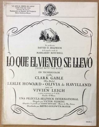 Clark Gable Vivien Leigh Leslie Howard D Havilland Gone With The Wind Supplement