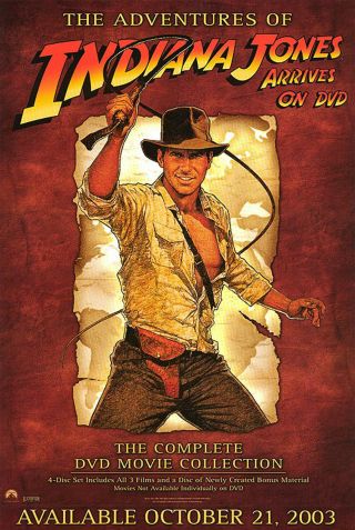 Indiana Jones Trilogy (2003) Dvd Movie Poster - Rolled - Struzan Art