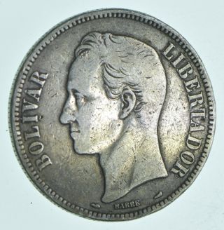 Silver - World Coin - 1912 Venezuela 5 Bolivares - World Silver Coin 372