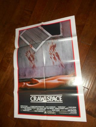 Crawlspace Horror Klaus Kinski Folded One Sheet Poster