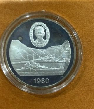 St Helena 25 Pence 1980 Silver Gem Proof With Plastic Case (stock 200)