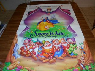 Rare Snow White And The Seven Dwarfs Movie Poster 2 Sided 27 " X 40 "