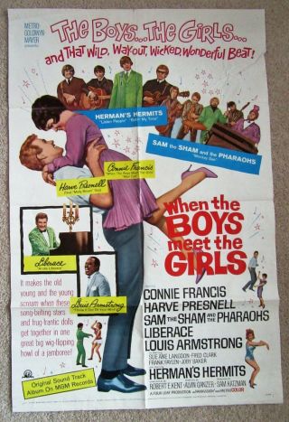When The Boys Meet The Girls 1965 1sht Movie Poster Fld Vg