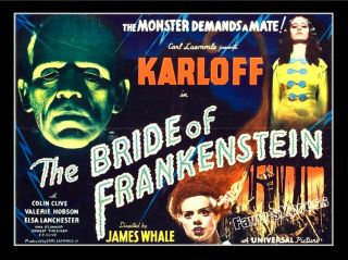 Vintage Bride Of Frankenstein Movie Poster 1935 Photo Magnet 4x3 Inch Magnet