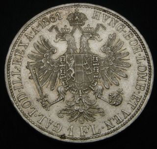 Austria 1 Florin 1861 A - Silver - Franz Joseph I.  - Xf/ Aunc - 3465
