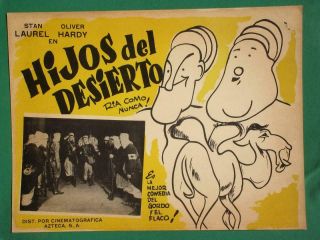 Stan Laurel Oliver Hardy Sons Of The Desert Hijos Del Desierto Mxn Lobby Card 1