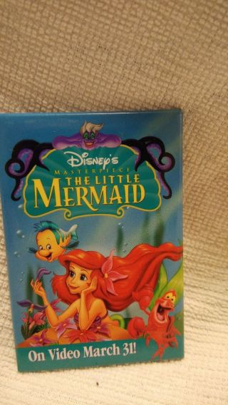 Walt Disney Little Mermaid Dvd Promo Movie Pin Button Pinback