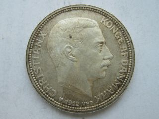 Denmark 2 Kroner 1912 Death Of Frederik Viii Silver Unc