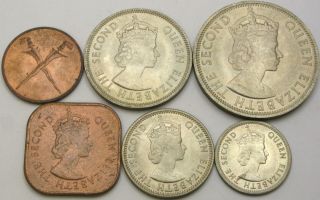 MALAYA & BRITISH BORNEO 1,  5,  10,  20,  50 Cents 1961/1962 - 6 coins - 2433 ¤ 2