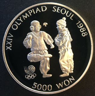 Korea - Silver 5000 Won Coin - Olympic Games - 1988 - Proof
