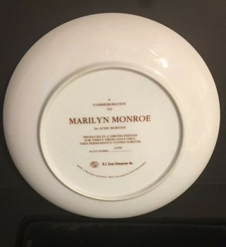A Commemorative to Marilyn Monroe Plate 1050 By Susie Morton 2