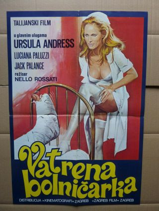 The Sensuous Nurse,  1975 / Ursula Andress / Yugoslavian 80s Press Movie Poster