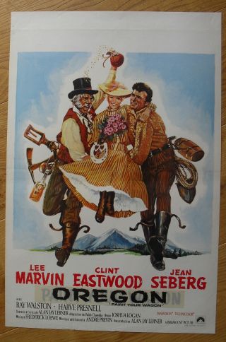 Paint Your Wagon Jean Seberg Clint Eastwood Belgian Movie Poster 