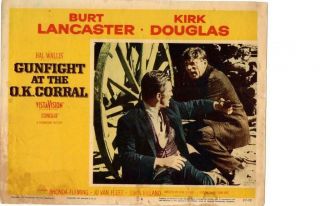 Gunfight At The O.  K.  Corral 1957 Release Lobby Card Douglas Lancaster
