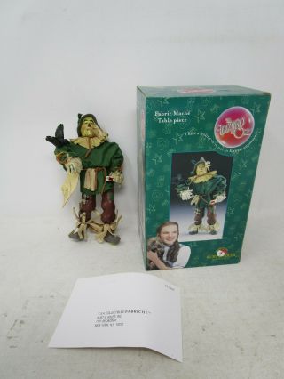 2001 Kurt S.  Adler The Wizard Of Oz Fabric Mache Table Piece Scarecrow (nos)