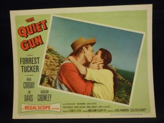 The Quiet Gun Forrest Tucker Mara Corday 1957 Lobby Card 5 Vf Western Kiss
