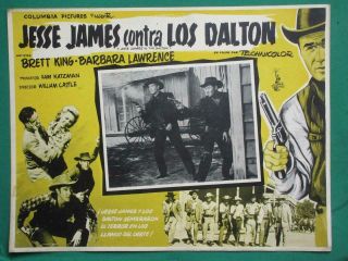 Jesse James Vs.  The Daltons Brett King Barbara Lawrence Mexican Lobby Card 3
