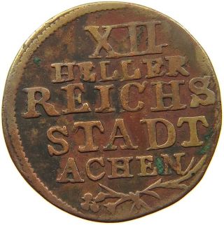 German States 12 Heller 1791 Aachen T125 581
