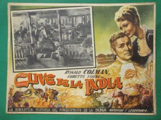 Ronald Colman Clive Of India Loretta Young Art Mexican Lobby Card 3