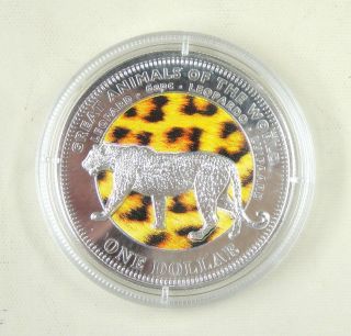 Fiji Coin 1 Dollar 2009 Unc,  Great Animals Of The World - Leopard