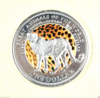 Fiji Coin 1 Dollar 2009 Unc,  Great Animals Of The World - Cheetah