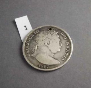 1817 Georgius Iii Dei Gratia Great Britain Half Crown Rex Fid: Def: Coin Rare 1