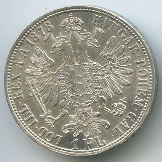 G5715 - Austria 1 Florin 1878 Km 2222 Xf - Unc Silver Franz Joseph I.  Österreich
