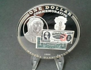 WORLD OLD COIN 1886 1 DOLLAR Commemorative Martha Washington Silver Certificate 3