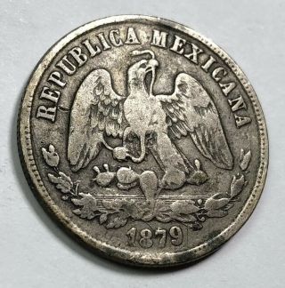 1879 - Pi H 50 Centavos Silver Coin Mexico Hard To Find San Luis Potosi
