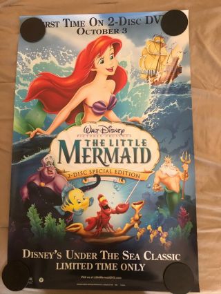 The Little Mermaid Disney Dvd Movie Poster 26 X 38